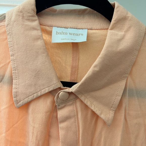 BALM WEARS slow fashion flowy top with 70s inspired scalloped trim; NWOT - Picture 3 of 8